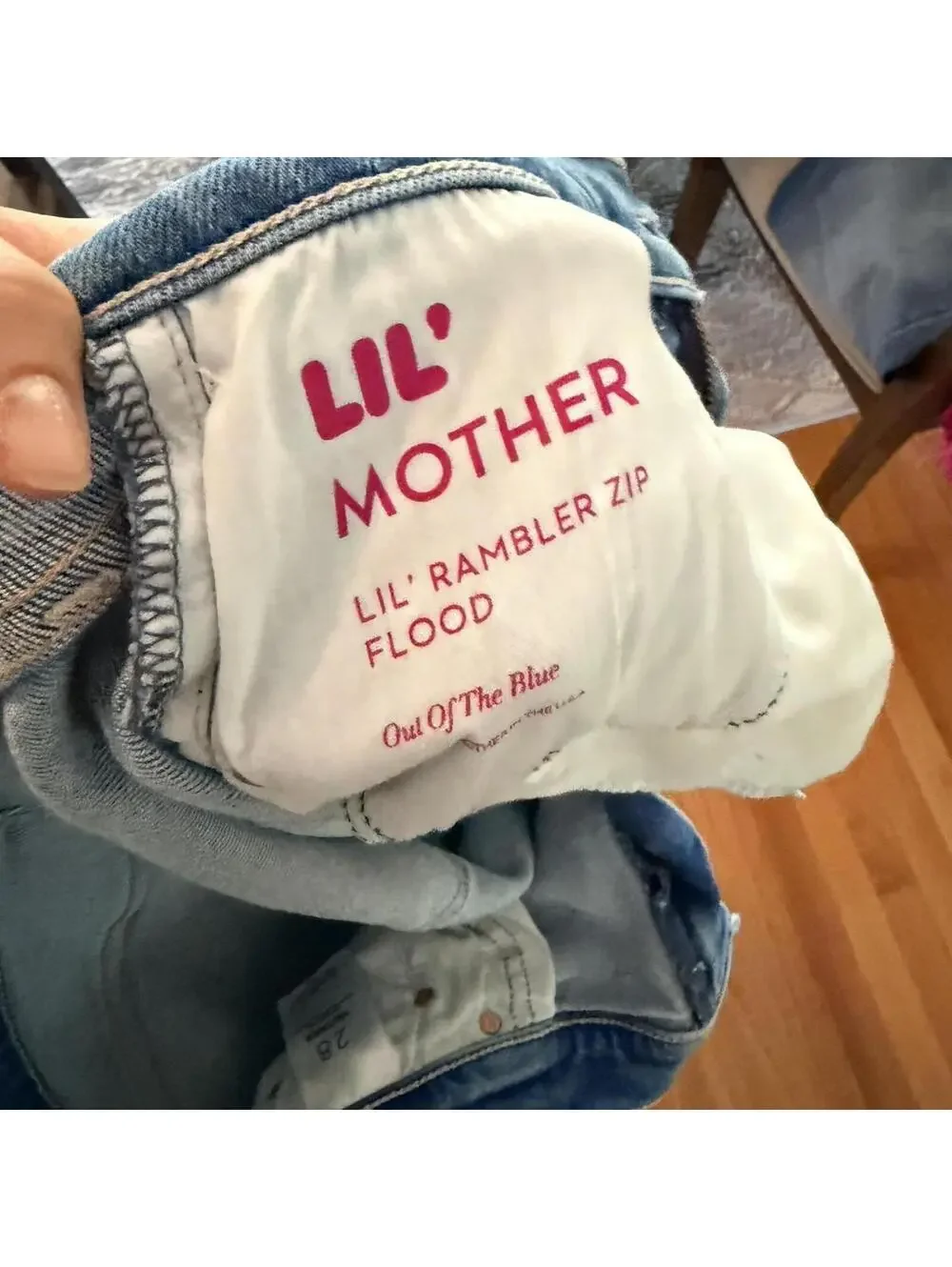 Mother Lil' Zip Rambler Flood Jeans in Out of the Blue